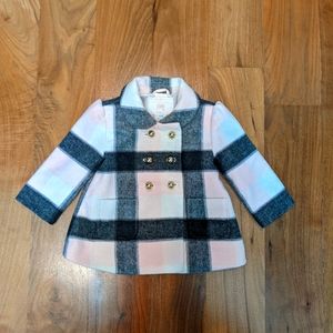 Janie and Jack pink plaid coat 12-18 month